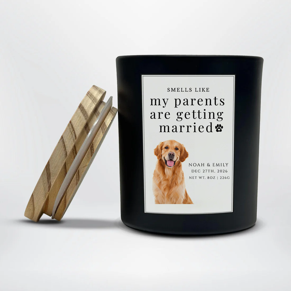 Custom Engagement Pet Candle | Smells Like My Parents Are Getting Married | Dog Engagement Candle | Newly Engaged Gifts
