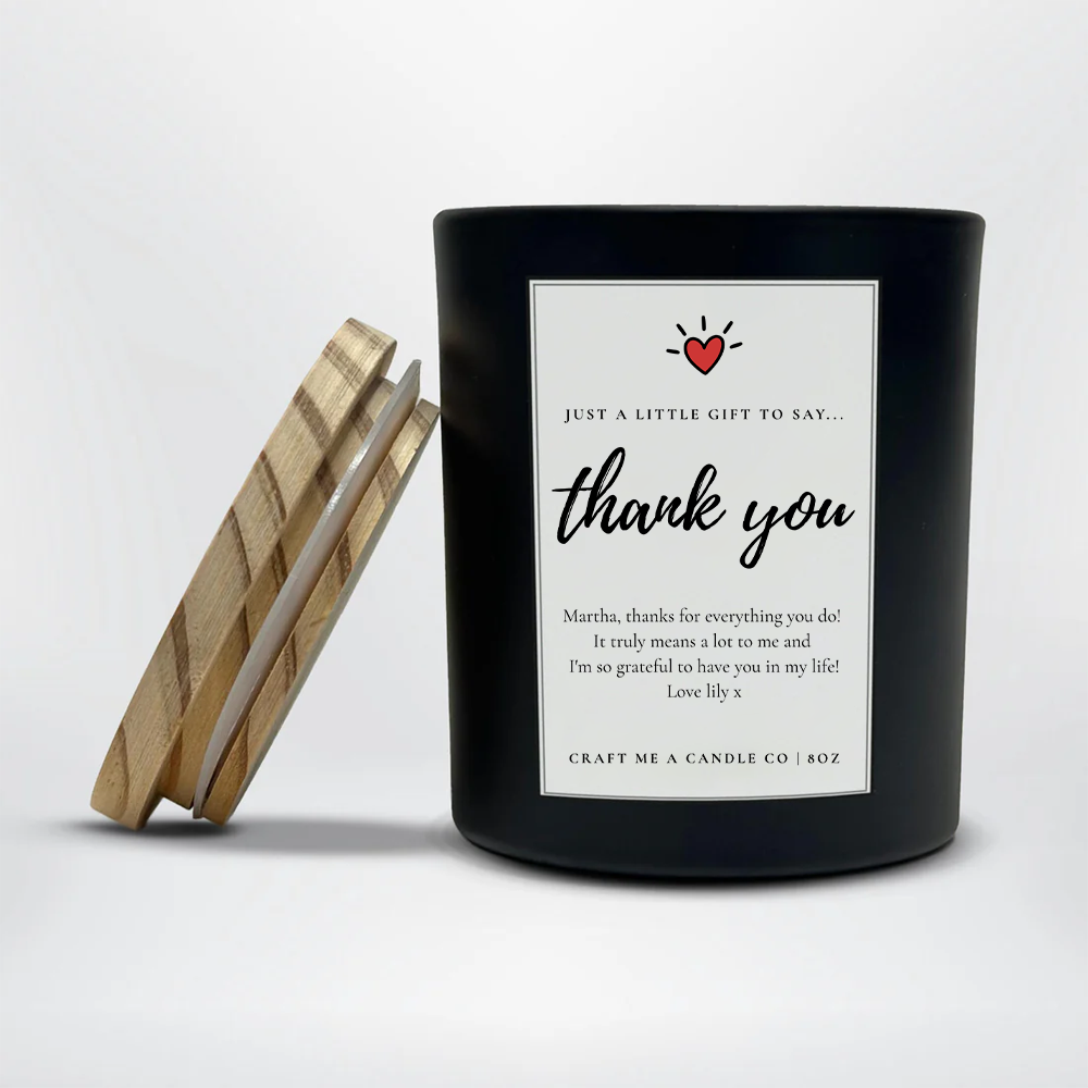 Personalized Thank You Candle 8oz | Custom Appreciation Gift | Custom Message Candle | Employee Christmas Gift
