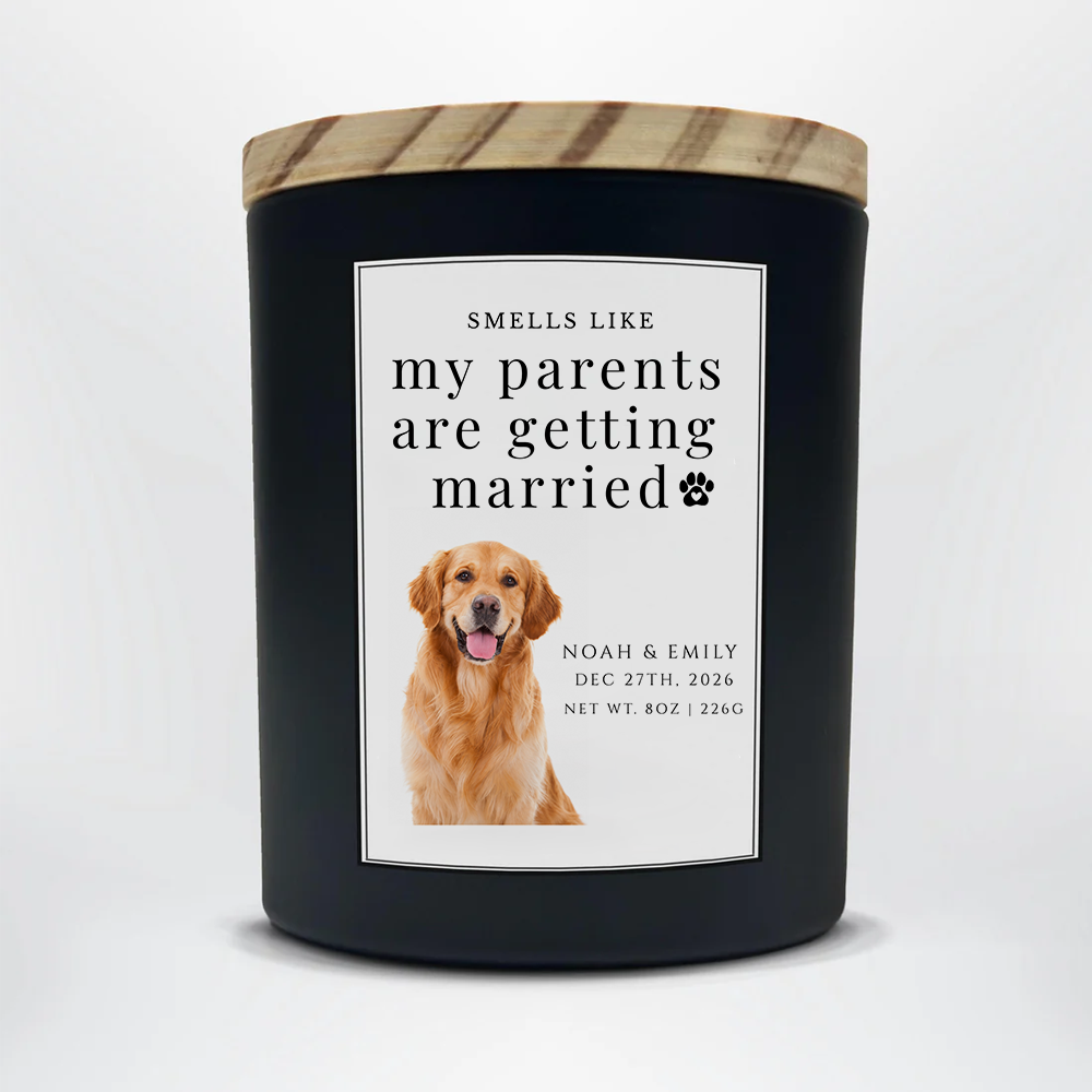 Custom Engagement Pet Candle | Smells Like My Parents Are Getting Married | Dog Engagement Candle | Newly Engaged Gifts