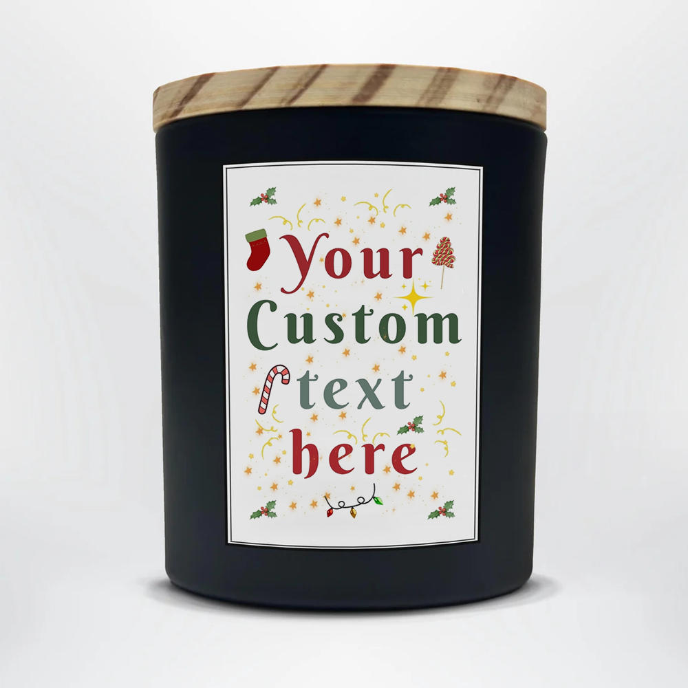 Personalized Christmas Soy Wax Candle 8oz | Custom Message Holiday Candle | Employee Gift Idea