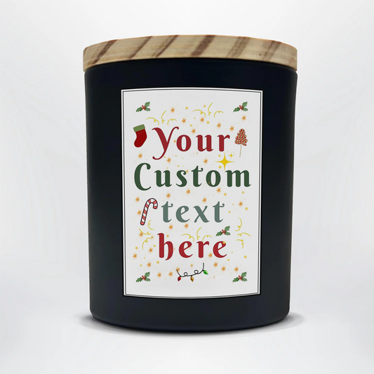 Personalized Christmas Soy Wax Candle 8oz | Custom Message Holiday Candle | Employee Gift Idea