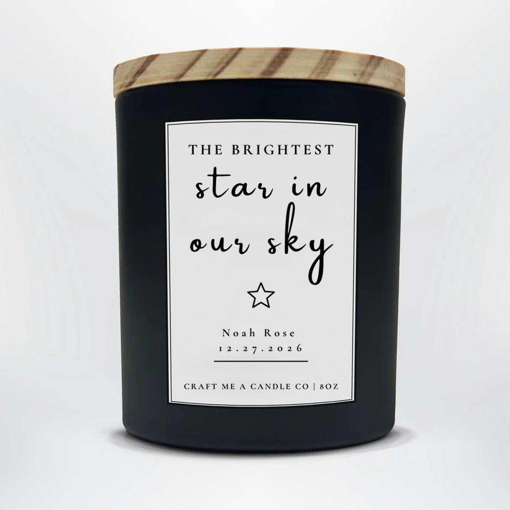 Personalized Memory Candle | The Brightest Star In Our Sky | Custom Name Candle | Custom Memorial Gift