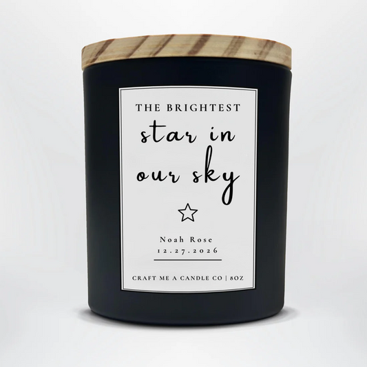 Personalized Memory Candle | The Brightest Star In Our Sky | Custom Name Candle | Custom Memorial Gift