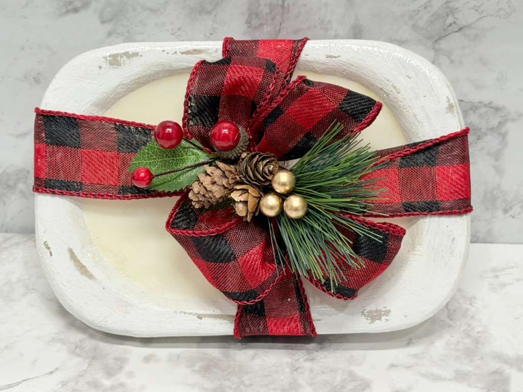 Small Wood Dough Bowl Soy Wax Candle- Scented Dough Bowl Candle