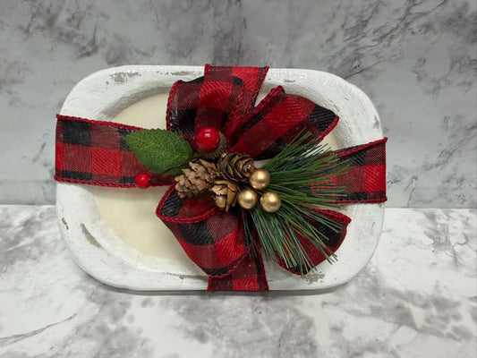 Small Wood Dough Bowl Soy Wax Candle- Scented Dough Bowl Candle