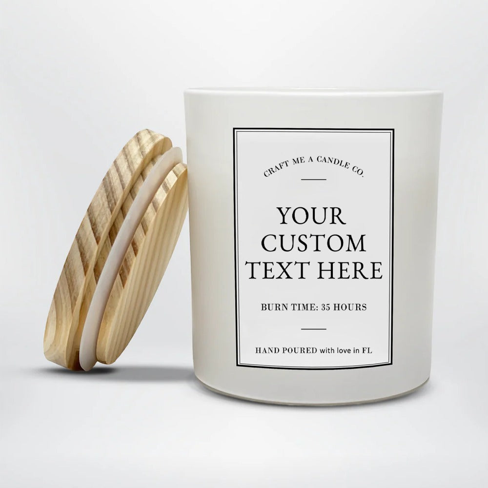 Custom 8oz Soy Candle | Personalized Corporate Gift Candle | Custom Text Candle
