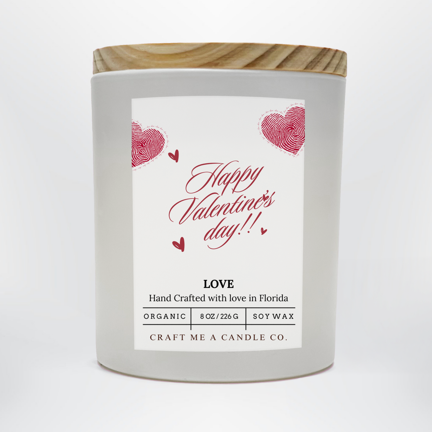 Happy Valentines Day Soy Candle 8 oz Love Scent Black Jar Romantic Gift Handmade Scented Candle (Copy)