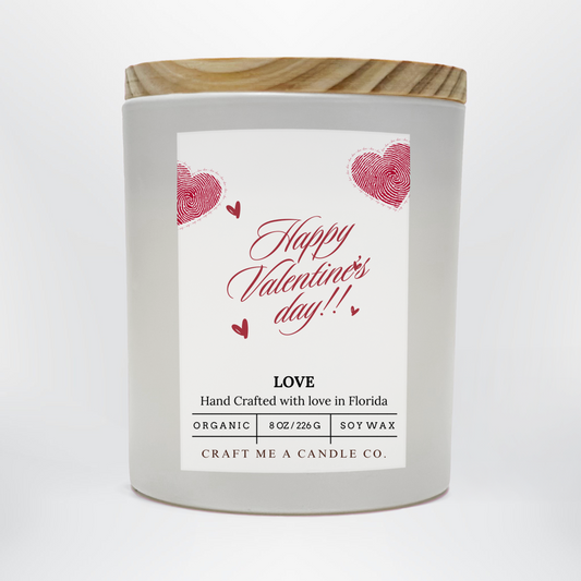 Happy Valentines Day Soy Candle 8 oz Love Scent Black Jar Romantic Gift Handmade Scented Candle (Copy)
