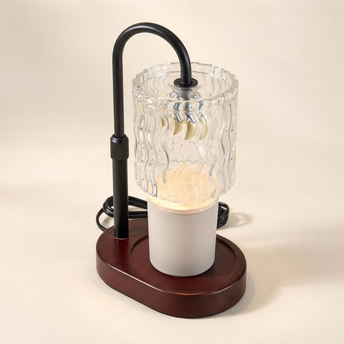 Electric Candle Warmer Lamp | Jar Candle Warmer | Wooden Base Dimmable Lamp | Cozy Home Wax Warmer