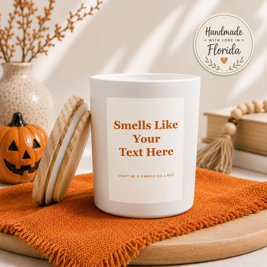 Personalized Halloween Candle | Custom Text Soy Wax Candle | Add Your Own Text | Spooky Season Gift