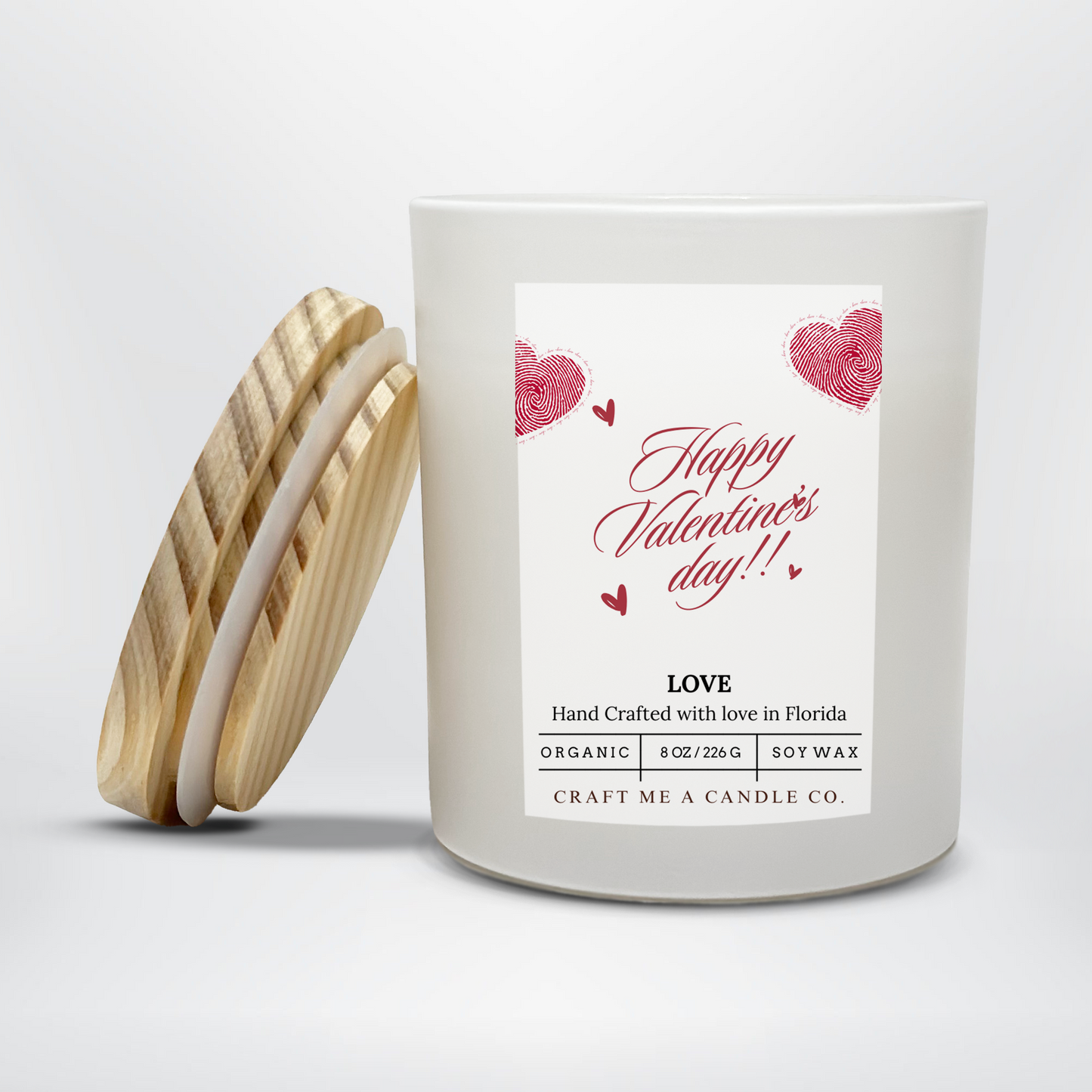 Happy Valentines Day Soy Candle 8 oz Love Scent Black Jar Romantic Gift Handmade Scented Candle (Copy)