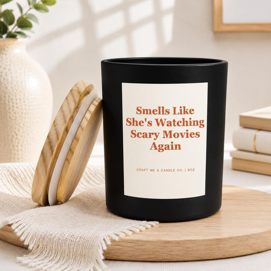 Funny Halloween Candle | Smells Like Scary Movies Candle | Scary Movie Night Gift | Fall Scented Soy Candle