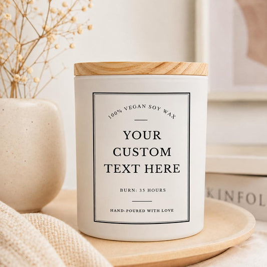 Custom Text Soy Candle | Your Design Here Candle | Corporate Gift Box | Create Your Own Candle