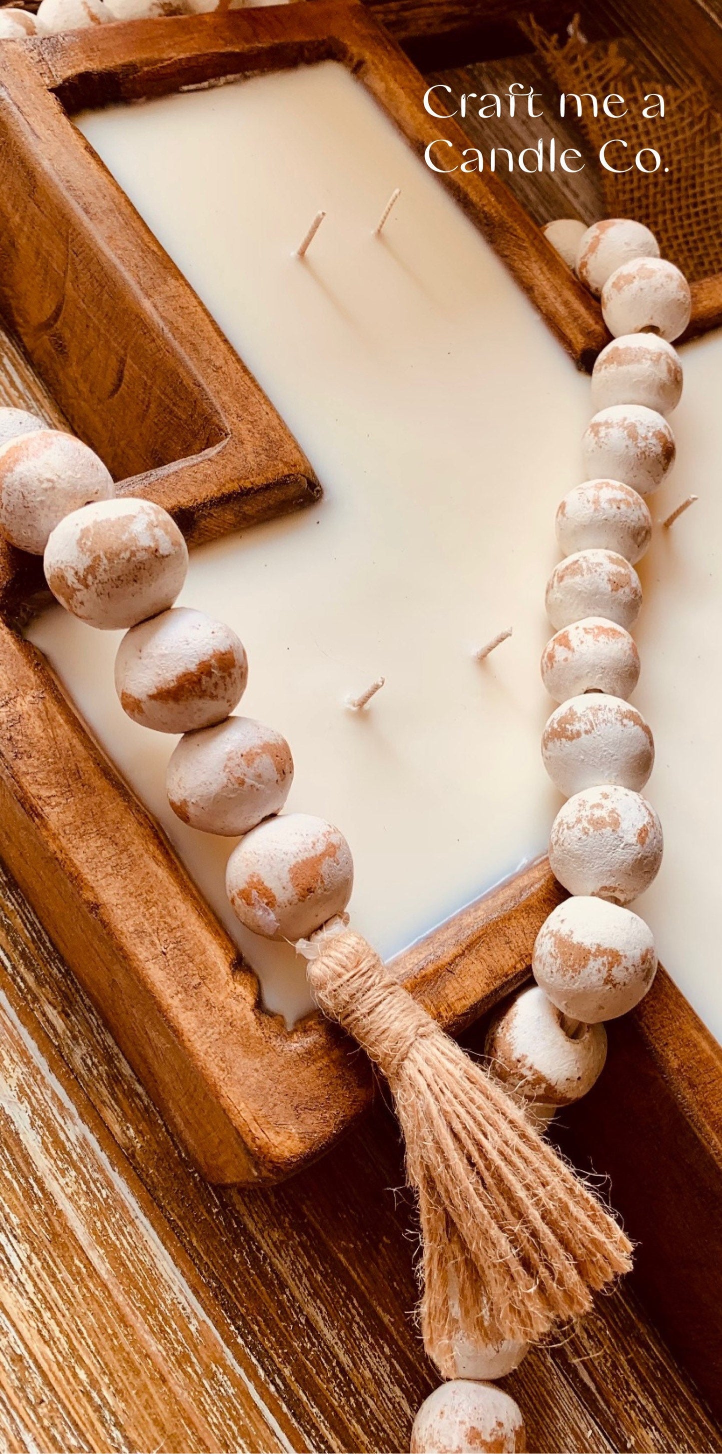 Wood Dough Bowl Candle - Cross shape Candle- Soy Wax Candles