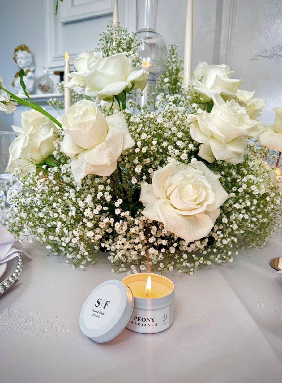 Customized Tin Candle - Scented Soy Wax Favors for Wedding - Wedding Favors - Bulk for Guests Candle Favors - Personalized Wedding Favors