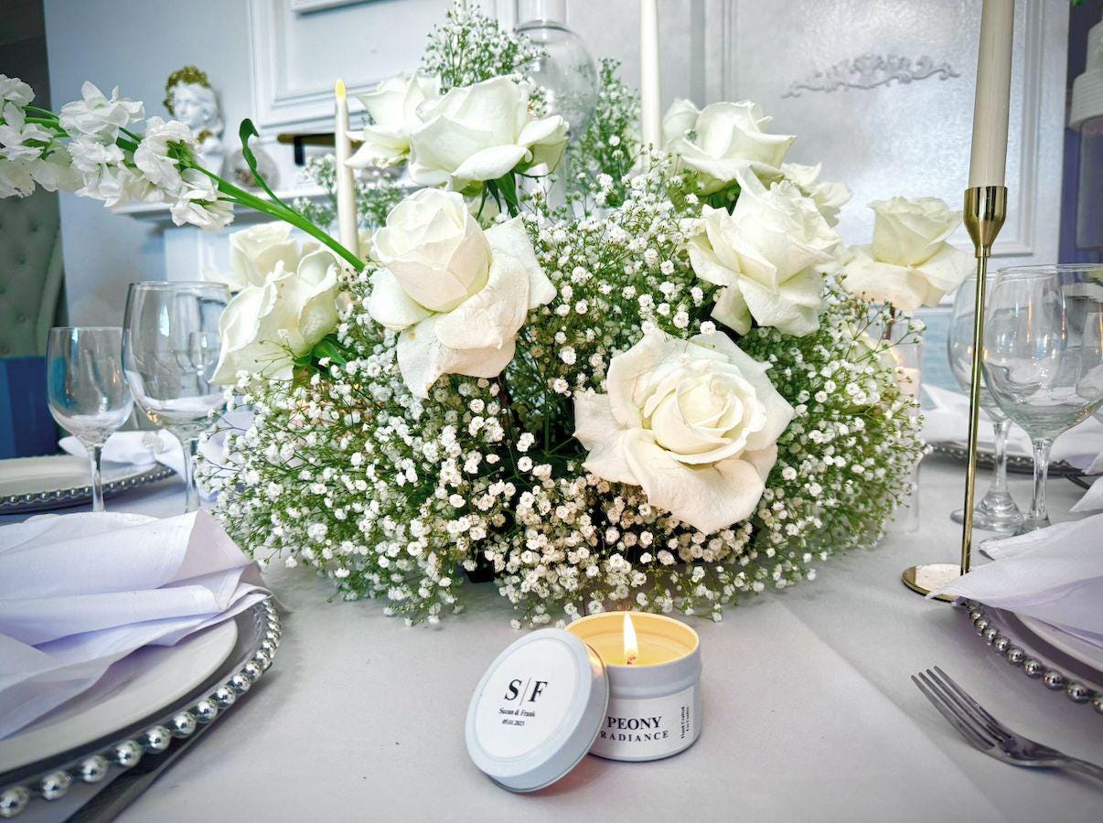 Customized Tin Candle - Scented Soy Wax Favors for Wedding - Wedding Favors - Bulk for Guests Candle Favors - Personalized Wedding Favors