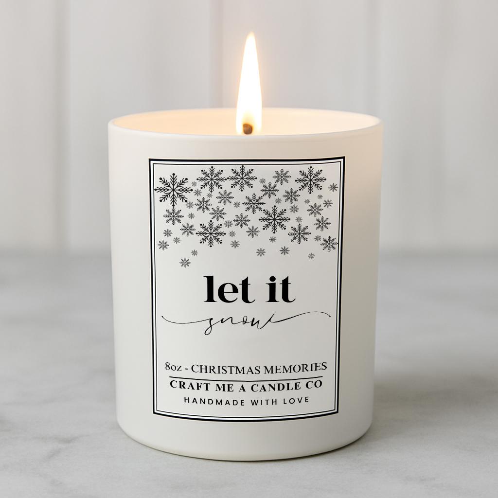 Let it Snow Soy Wax Candle - Christmas Candle - Winter Candle Decor