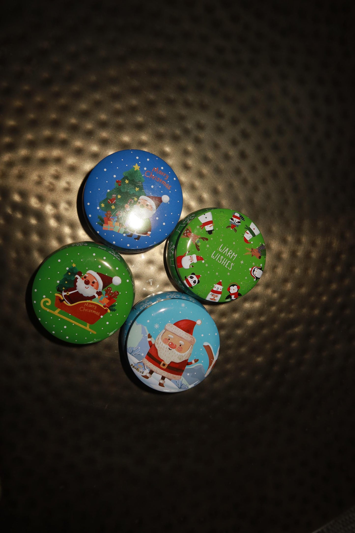 Christmas Mini Candle Tin 6oz, Holiday Scented Gift Candle, Santa & Christmas Tree Tin Candle, Stocking Stuffer Candle