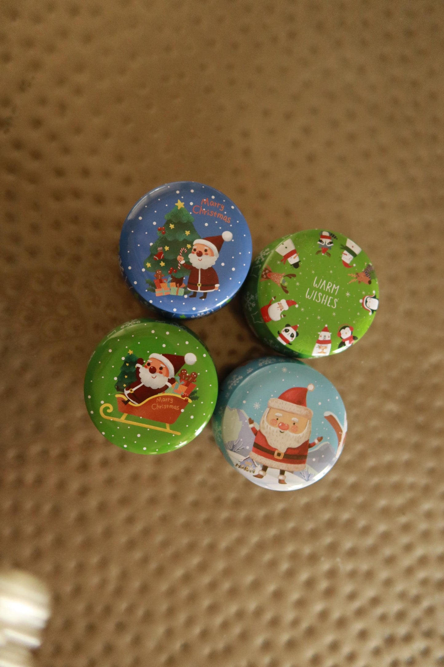 Christmas Mini Candle Tin 6oz, Holiday Scented Gift Candle, Santa & Christmas Tree Tin Candle, Stocking Stuffer Candle