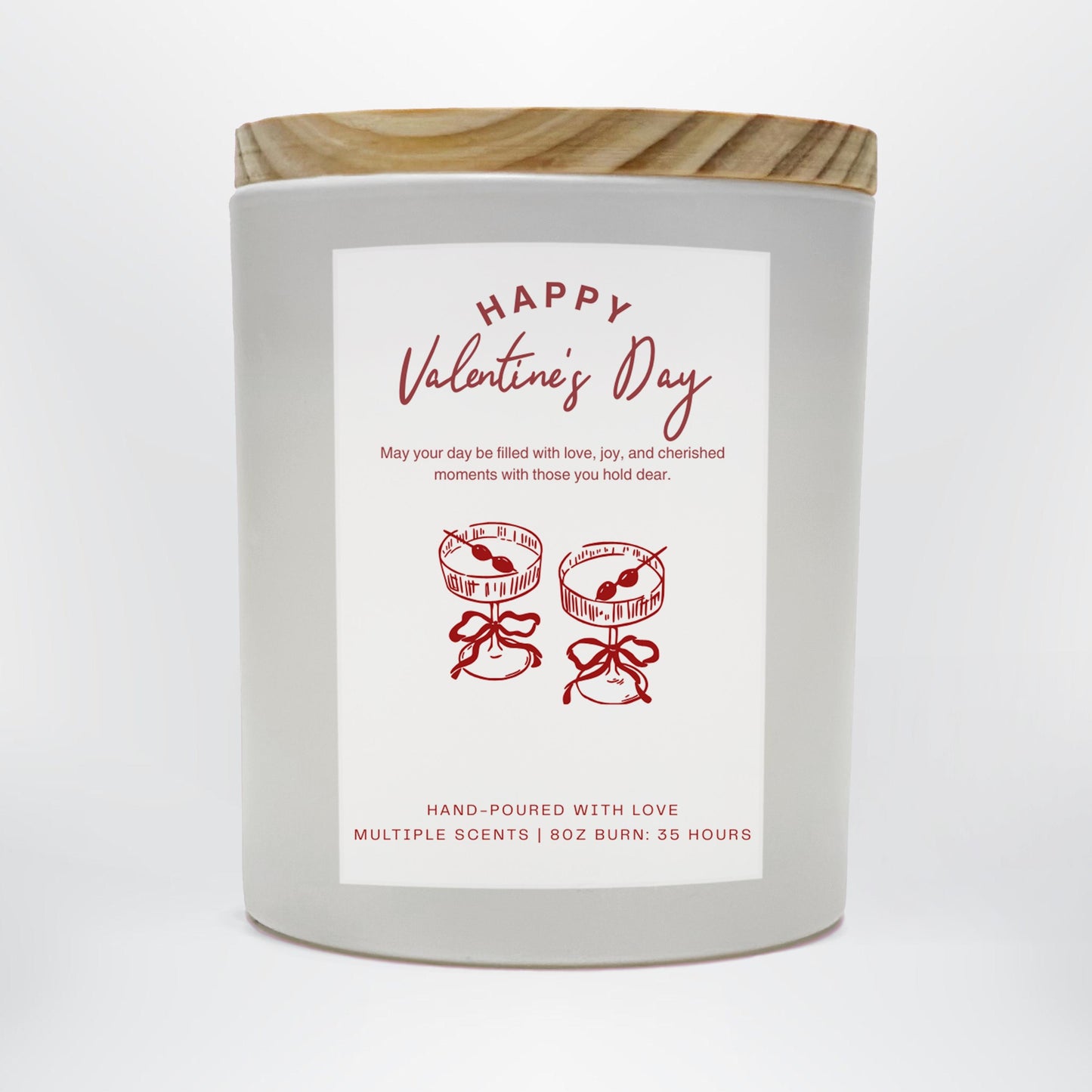 Happy Valentines Day Soy Candle 8 oz Love Scent Black Jar Romantic Gift Handmade Scented Candle